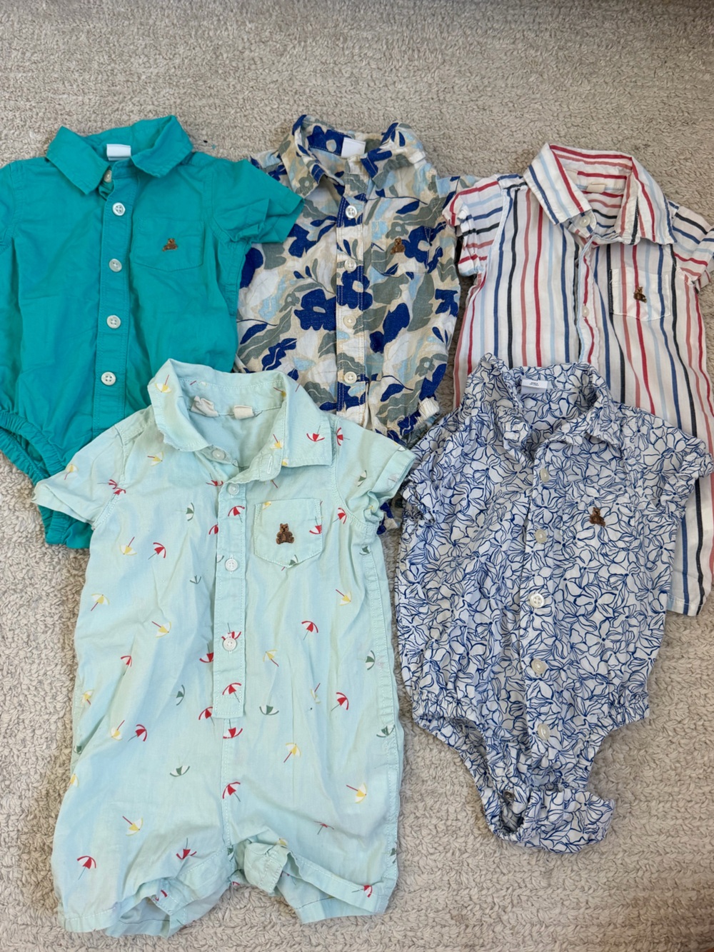 Baby Gap Short-Sleeve Button-Up Romper Bundle